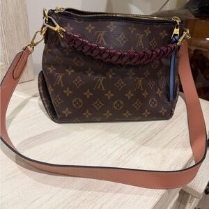 Louis Vuitton Brown and Red Monogram Shoulder Bag